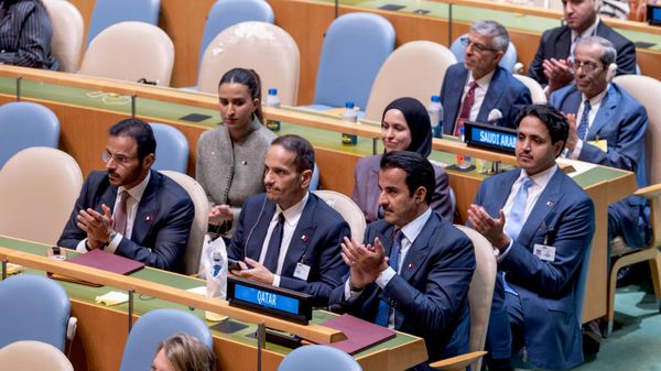 أمير قطر الشيخ تميم بن حمد آل ثاني يحضر الدورة الحادية والثمانين للجمعية العامة للأمم المتحدة في مقر المنظمة بمدينة نيويورك، الولايات المتحدة. - سبوتنيك عربي