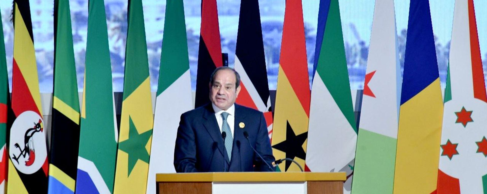 الرئيس المصري، عبد الفتاح السيسي، في الدورة الثامنة لاجتماع قمة منتصف العام للاتحاد الأفريقي، المنعقدة بمدينة العلمين الجديدة، 4 أكتوبر/ تشرين الأول 2026 - سبوتنيك عربي, 1920, 10.10.2026
