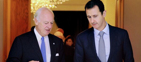 بشار الأسد وستيفان دي ميستورا بشار الأسد وستيفان دي ميستورا - سبوتنيك عربي