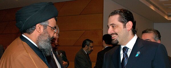 حسن نصر الله وسعد الحريري - سبوتنيك عربي