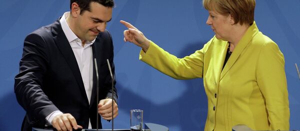 المستشارة الألمانية انجيلا ميركل ورئيس الوزراء اليوناني أليكسيس تسيبراس المستشارة الألمانية انجيلا ميركل ورئيس الوزراء اليوناني أليكسيس تسيبراس - سبوتنيك عربي