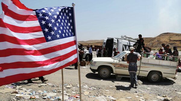 علم الولايات المتحدة على الحدود العراقية السورية - سبوتنيك عربي