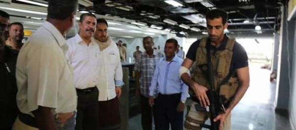 بحاح يتفقد مطار عدن - سبوتنيك عربي