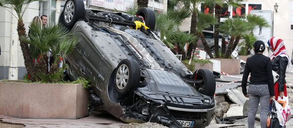 سيارة مقلوبة في كان في جنوب فرنسا سيارة مقلوبة في كان في جنوب فرنسا - سبوتنيك عربي