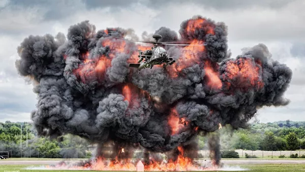 Apache Helicopter Display at Royal International Air Tattoo 2014 - سبوتنيك عربي