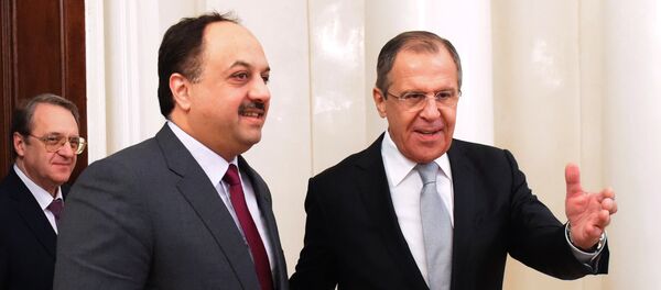 لافروف مع وزير الخارجية القطري - سبوتنيك عربي