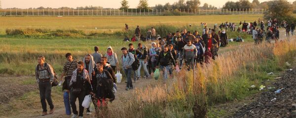 لاجئون على الحدود الصربية المجرية - سبوتنيك عربي