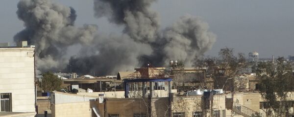 قصف مدينة الرمادي خلال تحريرها من داعش - سبوتنيك عربي