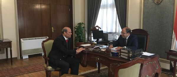 المستشار أحمد أبو زيد المتحدث باسم الخارجية المصرية مع مراسل سبوتنيك - سبوتنيك عربي
