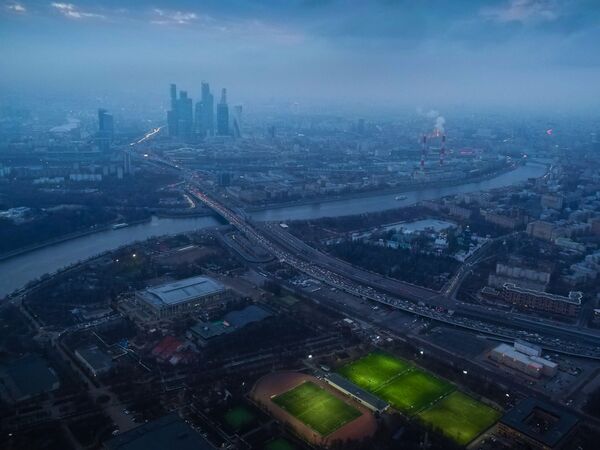 مشهد للعاصمة الروسية موسكو بعدسة طيار. - سبوتنيك عربي