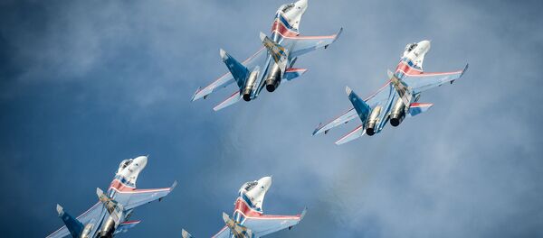 طائرات سو-27 من سرب الفرسان الروس . - سبوتنيك عربي