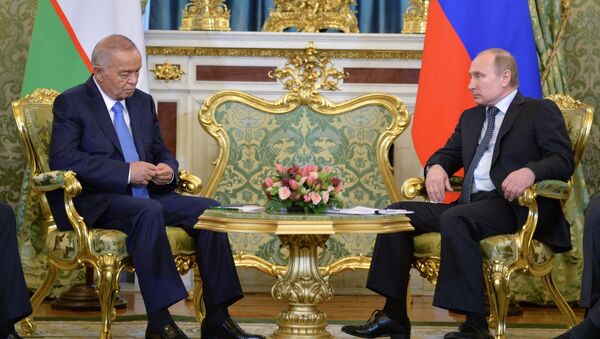 الرئيس الروسي فلاديمير بوتين في لقائه مع الرئيس الأوزبكستاني إسلام كريموف - سبوتنيك عربي
