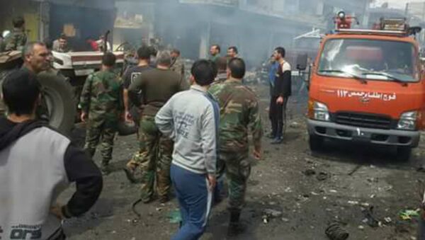 تفجير في ساحة الناحية بمدينة المخرم، حمص السورية - سبوتنيك عربي