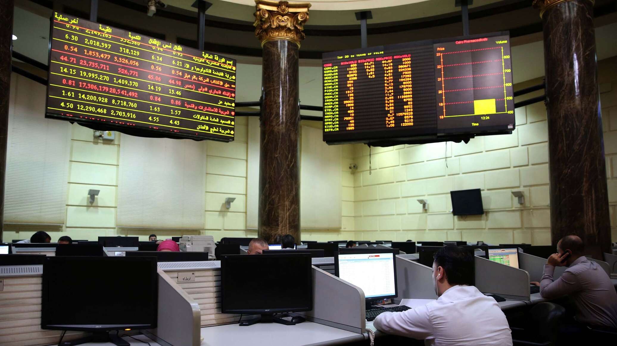 البورصة المصرية تعلق التداول بعد حريق سنترال رمسيس
