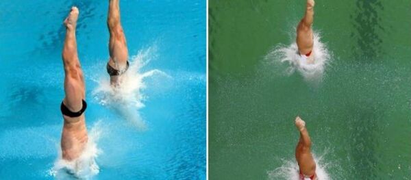 لون مسابح الأولمبياد باللون الأخضر - سبوتنيك عربي