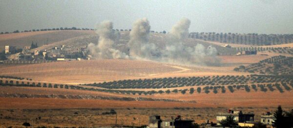 الدبابات التركية عبرت الحدود مع سوريا باتجاه مدينة جرابلس في إطار عملية درع الفرات لمحاربة تنظيم داعش - سبوتنيك عربي