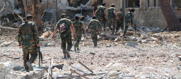 الجيش العربي السوري في المواقع المحررة في مدبنة حلب بعدأن كانت تحت سيطرة الإرهابيين الجيش العربي السوري في المواقع المحررة في مدبنة حلب بعدأن كانت تحت سيطرة الإرهابيين - سبوتنيك عربي