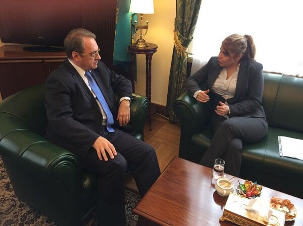 لقاء بروين ابراهيم مع السيد بغدانوف - سبوتنيك عربي