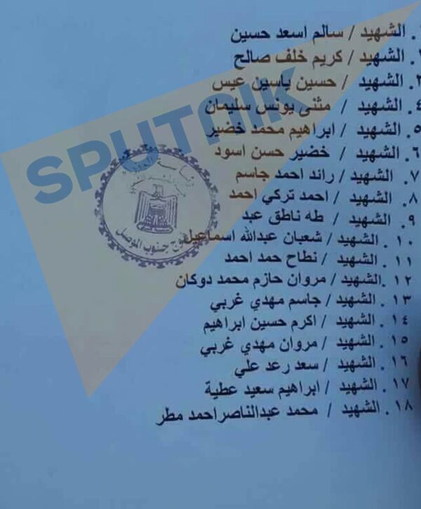 بالأسماء... قتلى الحشد العشائري بقصف للتحالف الدولي - سبوتنيك عربي