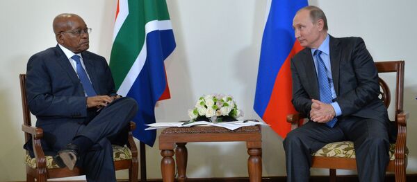 الرئيس الروسي فلاديمير بوتين ورئيس جمهورية جنوب أفريقيا جايكوب زوما  قمة بريكس في الهند - سبوتنيك عربي