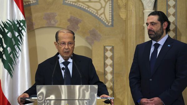 الرئيس اللبناني ميشال عون ورئيس تيار المستقبل سعد الحريري - سبوتنيك عربي