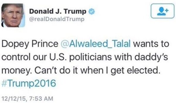 ترامب يتوعد الوليد بن طلال - سبوتنيك عربي