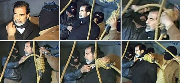 الرئيس العراقي السابق صدام حسين قبيل الاعدام، 30 ديسمبر/ كانون الأول 2006 - سبوتنيك عربي