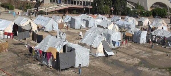 مخيم للنازحين السوريين في اللاذقية - سبوتنيك عربي