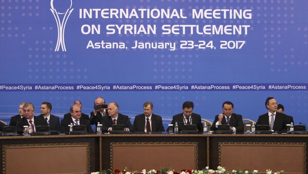 Participants of Syria peace talks attend a meeting in Astana, Kazakhstan January 23, 2017. - سبوتنيك عربي