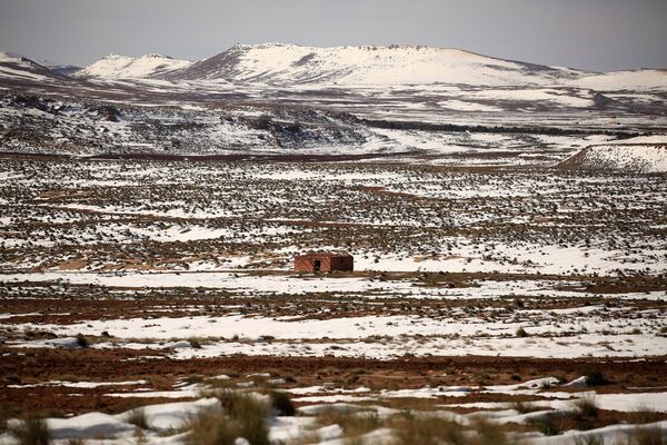 ثلوج تغطي الأطلس الصحراوي في شرق الجزائر، 25 يناير كانون الثاني 2017 - سبوتنيك عربي