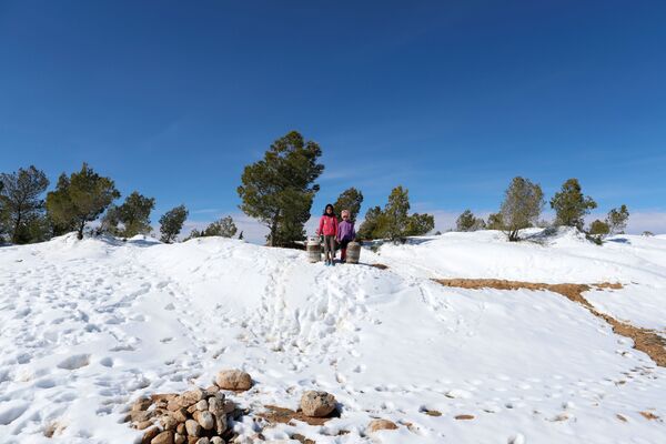 ثلوج تغطي الأطلس الصحراوي في شرق الجزائر، 25 يناير كانون الثاني 2017 - سبوتنيك عربي