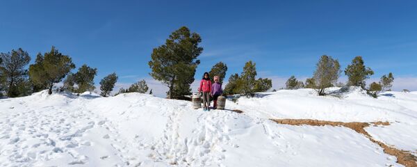 ثلوج تغطي الأطلس الصحراوي في شرق الجزائر، 25 يناير كانون الثاني 2017 - سبوتنيك عربي
