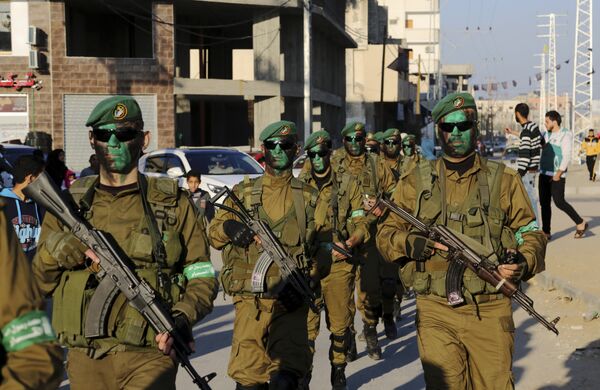 كتائب عزالدين القسام، الجناح العسكري التابع لحركة حماس في قطاع غزة، فلسطين 19 يناير/ كانون الثاني 2017 - سبوتنيك عربي