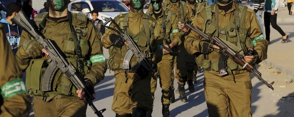 كتائب عزالدين القسام، الجناح العسكري التابع لحركة حماس في قطاع غزة، فلسطين 19 يناير/ كانون الثاني 2017 - سبوتنيك عربي