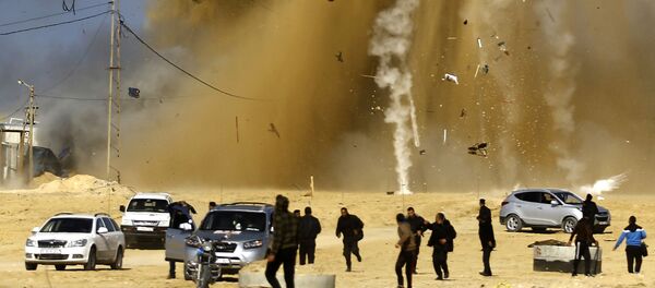 قصف إسرائيلي لموقع شرطة البحرية الفلسطينية في شمال قطاع غزة، فلسطين، 6 فبراير/ شباط 2017 - سبوتنيك عربي