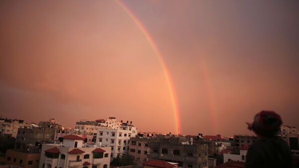 قوس قزح، قطاع غزة، فلسطين 15 فبراير/ شباط 2017 - سبوتنيك عربي