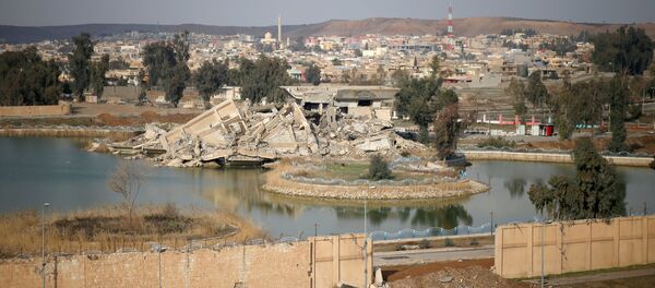 قصر صدام بعد تدميره في معركة مع داعش بالموصل - سبوتنيك عربي