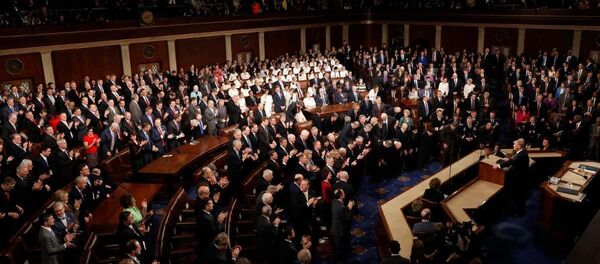 الرئيس الأمريكي دونالد ترامب خلال كلمته أمام الكونغرس - سبوتنيك عربي