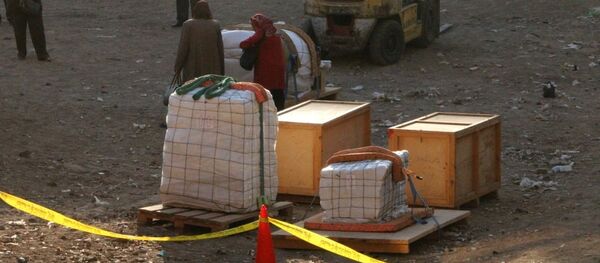 القطع الأثرية المكتشفة بعد تغليفها - سبوتنيك عربي