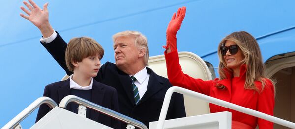 ميلانيا ترامب برفقة زوجها الرئيس الأمريكي دونالد ترامب وطفلها بارون ميلانيا ترامب برفقة زوجها الرئيس الأمريكي دونالد ترامب وطفلها بارون - سبوتنيك عربي