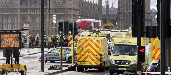 هجوم إرهابي وسط العاصمة البريطانية لندن، إنجلترا 22 مارس/ آذار 2017 - سبوتنيك عربي