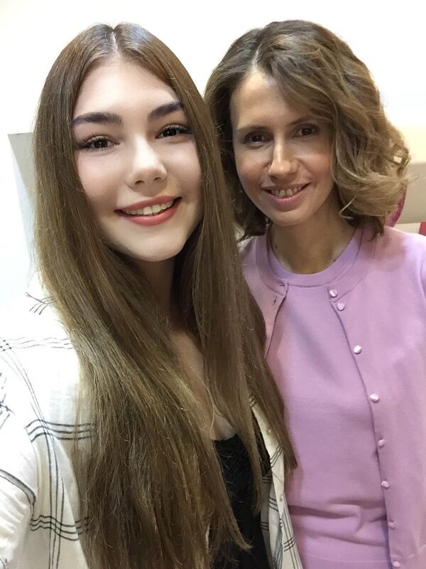 بطلة العالم الروسية مع أسماء الأسد - سبوتنيك عربي