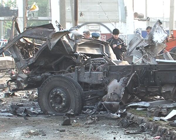 عملية إرهابية ثنائية بالقرب من مركز شرطة في ماخاتشكالا، 3 مايو/ آذار 2012 - سبوتنيك عربي