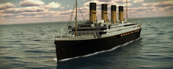 In this rendering provided by Blue Star Line, the Titanic II is shown cruising at sea. The ship, which Australian billionaire Clive Palmer is planning to build in China, is scheduled to sail in 2016 - سبوتنيك عربي