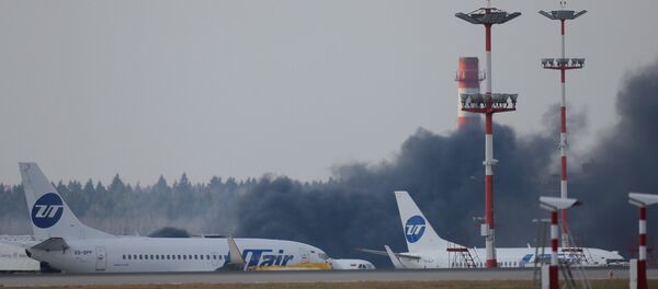 حريق بجوار مطار فنوكوفو - سبوتنيك عربي