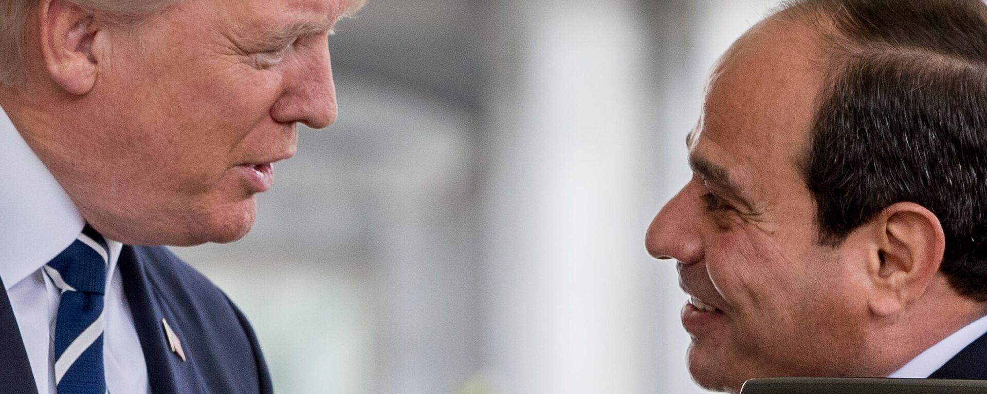 رئيس مصر عبدالفتاح السيسي خلال اللقاء مع رئيس الولايات المتحدة دونالد ترامب، 3 أبريل/ نيسان 2017 - سبوتنيك عربي, 1920, 09.10.2025