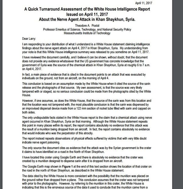 تقرير يفند الإدعاءات الأمريكية حول هجوم كيماوي خان شيخون تقرير يفند الإدعاءات الأمريكية حول هجوم كيماوي خان شيخون - سبوتنيك عربي