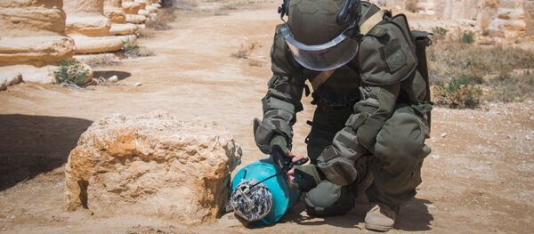 فريق لإزالة الألغام التابع للقوات العسكرية الروسية في تدمر، سوريا - سبوتنيك عربي