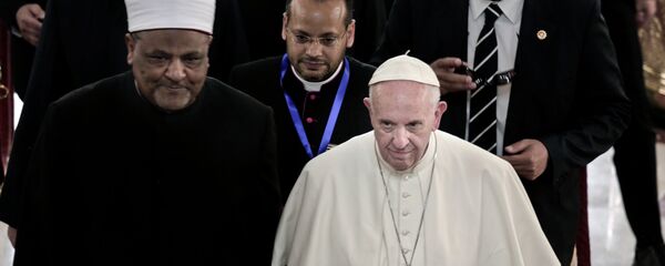 لقاء بابا الفاتيكان وإمام الأزهر الشيخ أحمد الطيب في القاهرة - البابا فرنسيس لقاء بابا الفاتيكان وإمام الأزهر الشيخ أحمد الطيب في القاهرة - البابا فرنسيس - سبوتنيك عربي