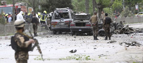 انفجار كبير قرب السفارة الأمريكية في العاصمة الأفغانية كابول، أفغانستان - سبوتنيك عربي